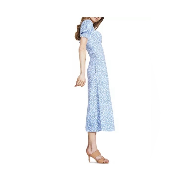 Bardot Light Blue Floral Midi Dress Size S - Picture 3 of 11